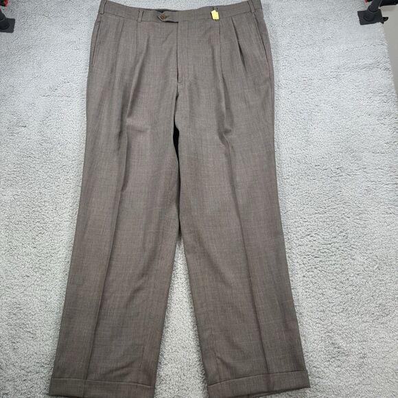 Vintage 90s Brooks Brothers Makers Brown Wool 2pc Suit 45R 40x32 USA - Picture 10 of 16